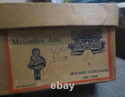 1930's Madame Alexander Composition 15 McGuffey Ana Doll Original Box Sleep eye