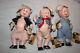 1930's Three Little Pigs Doll Set From Walt Disney Film By Madame Alexander