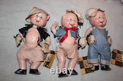 1930's Three Little Pigs Doll Set From Walt Disney Film By Madame Alexander