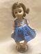 1940s-50s Madame Alexander KINS doll BENT KNEE, LABELED BLUE SUNDRESS & Stand