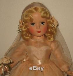 1950's Madame Alexander Bride in Pink Wedding Dress 21 Doll Museum Quality RARE