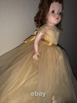 1950's Madame Alexander Bridesmaid Margaret 14 in Porcelain Doll with Doll Stand