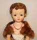 1950s Madame Alexander 20 Inch Cissy Doll in White Lace Dress with Fur Stole
