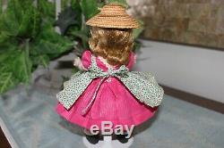 1953 SLNW Madame Alexander Wendy in a School Outfit with Straw Hat