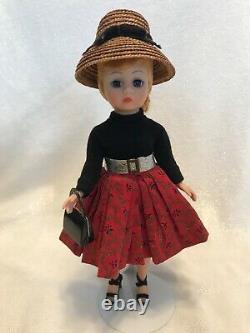 1958 CISSETTE 815 Madame Alexander Doll Red Print Skirt Strap Heels Stand & Box