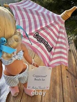 1998 Vintage Madame Alexander Coppertone Beach 8 Doll with Accessories And Dog