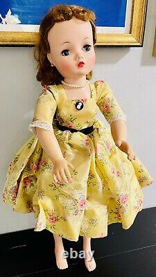 20 Cissy Madame Alexander Doll WithTagged Yellow Taffeta Floral Dress- 1950s