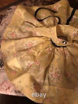 20 Cissy Madame Alexander Doll Yellow Taffeta Floral Dress 1957