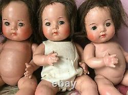 (3) Dionne Quintuplet 12 Madame Alexander 1930s Composition Toddler Dolls