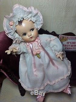 Antique Vintage Madame Alexander Composition and Cloth Flirty Eyed Baby Doll