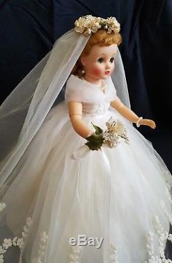 BEAUTIFUL Vintage 1950's Madame Alexander Elise BRIDE Doll ALL ORIGINAL