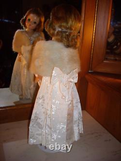 Beautiful Vintage Madame Alexander Cissy Doll in OOAK Gown & Mink Wrap STUNNING