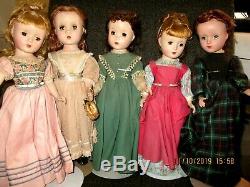 Complete Set 1949 Little Women Madame Alexander Hard Plastic Dolls Tagged Outfit