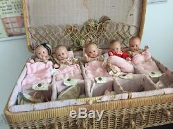 Dionne Quintuplets, Composition Baby Dolls, Madame Alexander, 1930s, Collectable