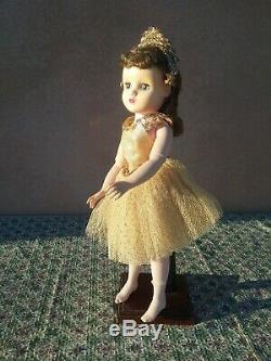 Elise Madame Alexander 1950s vintage 16 doll gold ballerina plastic jointed