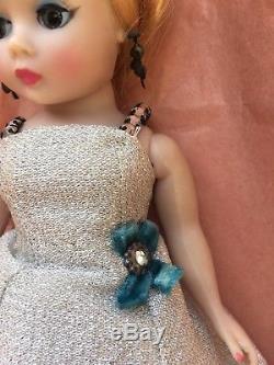 FLASH SALE Vintage Madame Alexander Margot 921, lame gown, clover earrings. Box