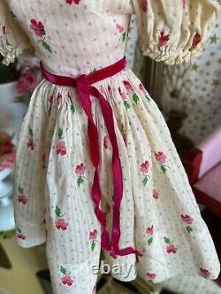HTF Vintage Madame Alexander tagged Cissy Dimity Pink Clover dress 1956