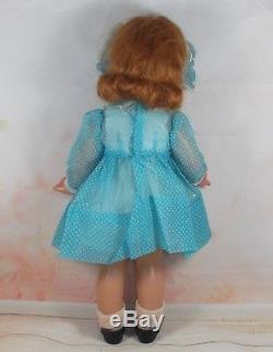 JEANNIE walker 18 Madame Alexander Composition doll 40's Blue Swiss Dot dress