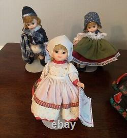 Lot Of 9 Madame Alexander International 8 Dolls with Stands and Original Tags