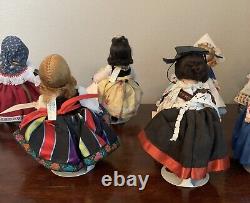 Lot Of 9 Madame Alexander International 8 Dolls with Stands and Original Tags