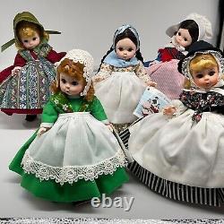 Lot of 5 Vtg Madame Alexander Dolls Little Women Dolls on Stands