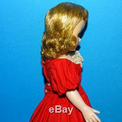 Lovely Madame Alexander Blond Cissette Doll Tagged Red Cotton Drop Waist Dress