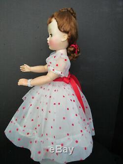 Lovely Summertime Cissy In White Organdy & Red Polka Dots