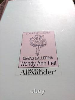 MADAME ALEXANDER Limited DEGAS BALLERINA WENDY ANN FELT DOLL 13 Doll