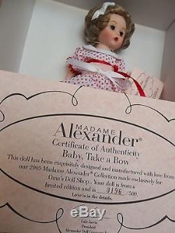 MIB Madame Alexander Baby, Take A Bow 40960 LE 196/500 (Shirley Temple)