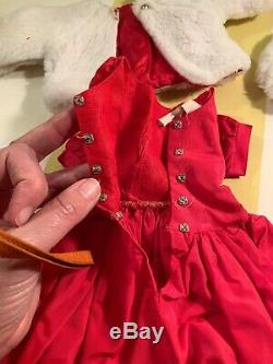 Madame Alexander 1950s vintage 20 Cissy doll Red tagged dress Jacket Hat Muff