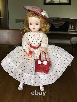 Madame Alexander 20 Cissy Doll Red/White HTF Organdy Polka Dots 1956 Dress