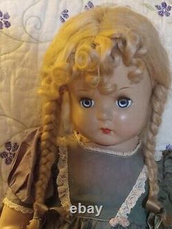Madame Alexander 23 Inch Doll Composition Long Hair Braids Orig Clothes