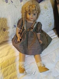 Madame Alexander 23 Inch Doll Composition Long Hair Braids Orig Clothes