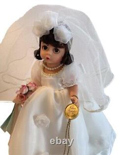 Madame Alexander 75th Anniversary 8 Bride with Veil, Bouquet & Medallion NEW