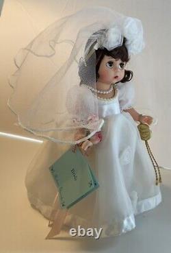 Madame Alexander 75th Anniversary 8 Bride with Veil, Bouquet & Medallion NEW