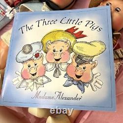 Madame Alexander Classic Three Little Pigs Doll Set With Book Rare