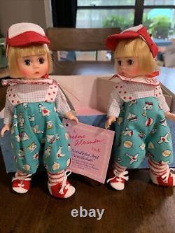 Madame Alexander Disney Tweedledee & Tweedledum 8 Doll Set NRFB Signed Tag