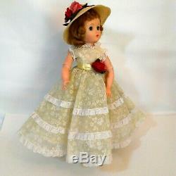 Madame Alexander Elise Blonde Yellow Flocked Lace Gown Hat Tagged Vintage Doll