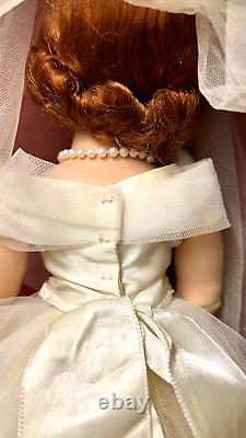 Madame Alexander Elise Bride Doll 16 1950s Wedding Gown Red Head Veil Stockings