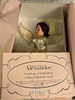 Madame Alexander Golden Christmas Angel 10 Inches Tall with COA