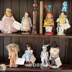 Madame Alexander Lot Of 8 Dolls Wizard of Oz Auntie Em Glinda Munchkins Toto 8