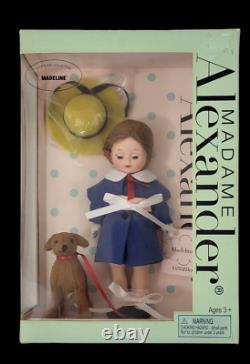 Madame Alexander Madeline Doll & Dog In Original Box With Hat 8 (NOS)