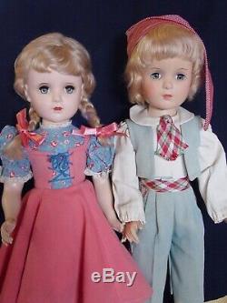 Madame Alexander Vintage Composition Hard Plastic Rare Hansel & Gretel Doll Set