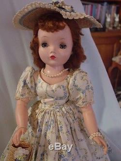 Madame Alexander Vintage, Hard Plastic Auburn Cissy Doll W Rare Matching Hat Vec