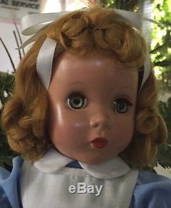 Madame Alexander Vintage Hard Plastic Maggie Faced Alice In Wonderland Doll