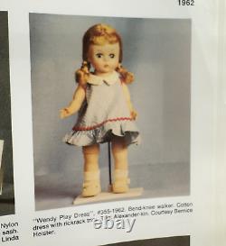 Madame Alexander-kins Doll Wendy Play Dress BKW #355 tagged pigtails 1962