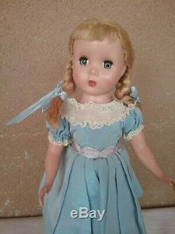 Madame Alexander vintage doll Polly Pigtails 1940s Maggie face 14 tagged dress
