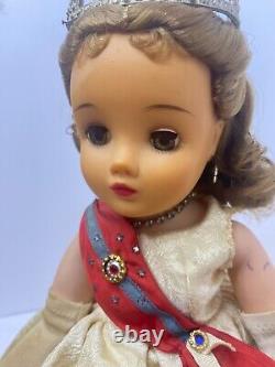 Queen Elizabeth Madame Alexander 16 Elise Doll 1963 Marybel Orig Crown, VIDEO