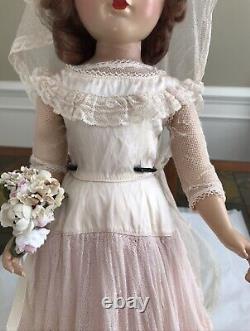 Rare Madame Alexander Margaret Wendy Ann pink bride 21 Inches stunning