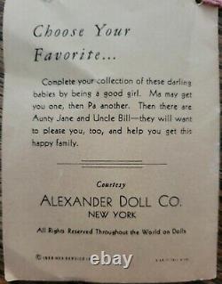 Rare/vintage Dionne Quintuplets 1935 Madame Alexander Dolls